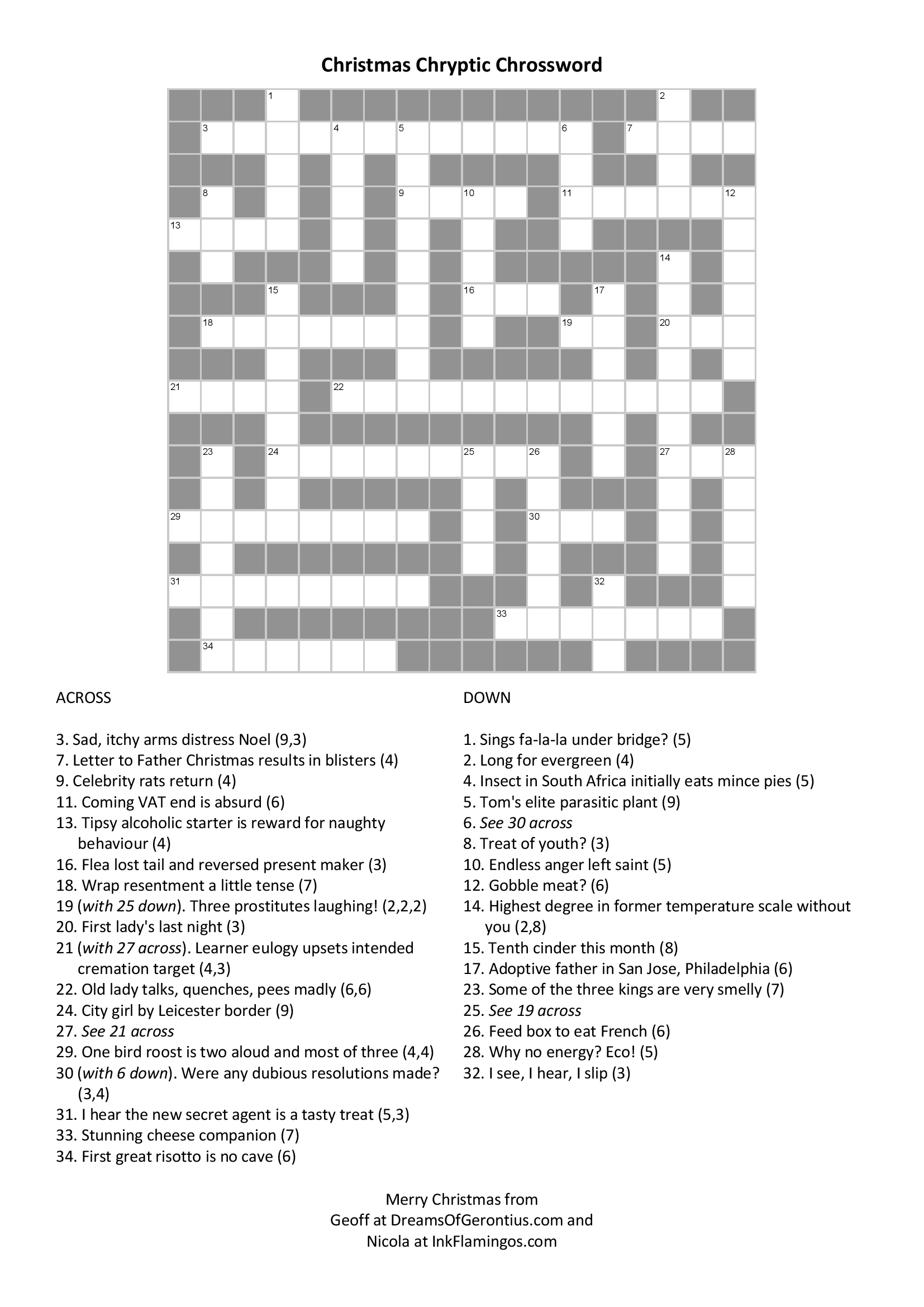 Cryptic Crossword Primer For Christmas The Dreams Of Gerontius